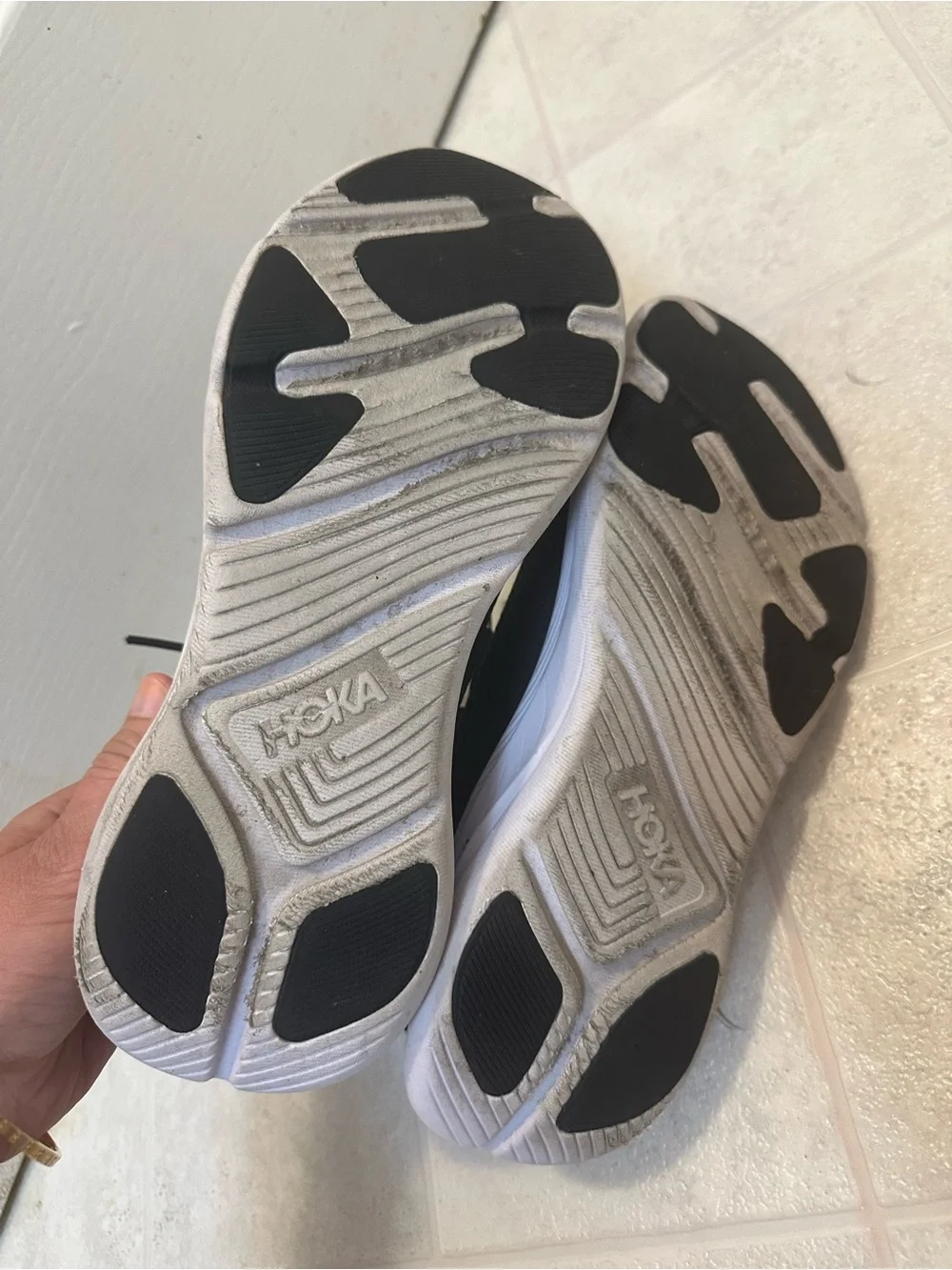 Hoka Men's Running Sneakers in black and White